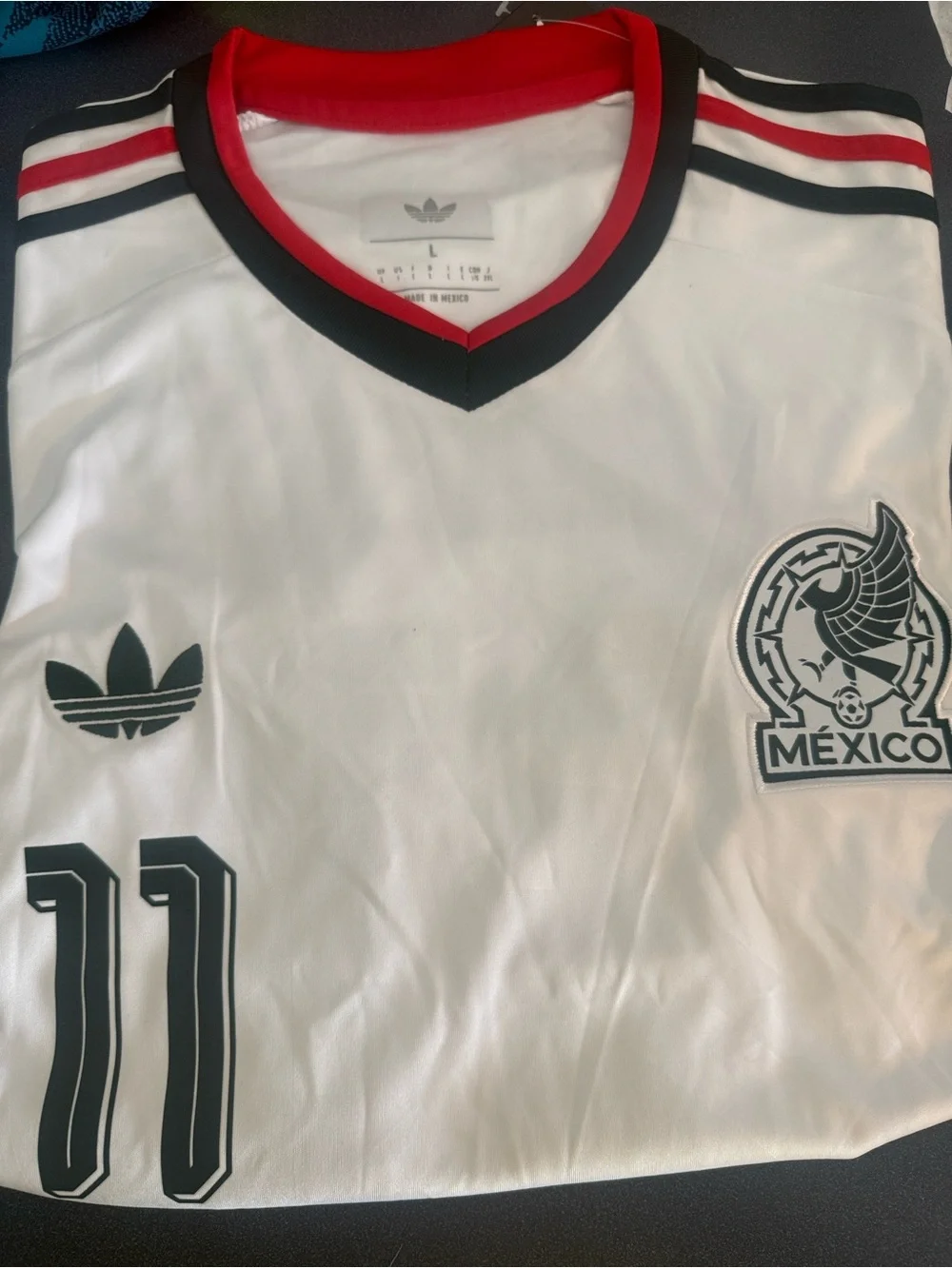 adidas Mexico White Soccer Jersey #11 Giménez fan version 2XL